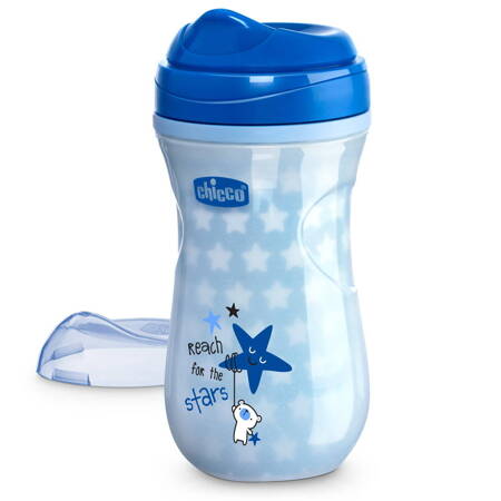 Chicco Świecący Kubek niekapek termiczny z twardym ustnikiem 266 ml 14M+ blue 121526