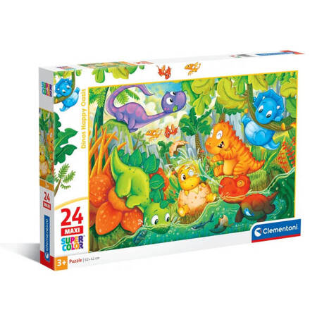 Clementoni Puzzle 24 Maxi Super Kolor Dinos Happ Oasis 285242