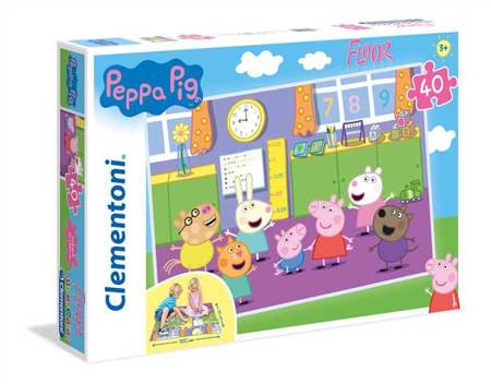 Clementoni Puzzle 40 Podłogowe Super Kolor Peppa Pig