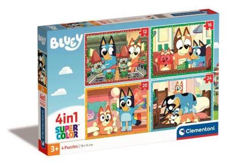 Clementoni Puzzle 4w1 Super Kolor Bluey 215300