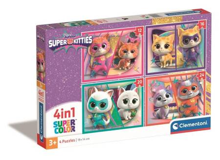 Clementoni Puzzle 4w1 Super Kolor Super Kitties 215317