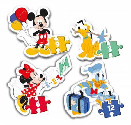 Clementoni puzzle 3,6,9,12 moje pierwsze puzzle disney baby 208197