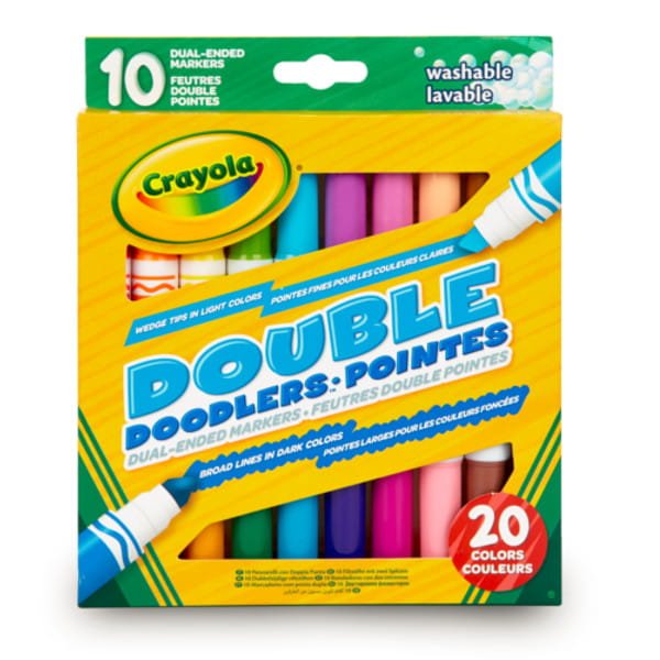 Crayola dwustronne zmywalne flamastry 20kol 10szt