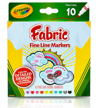 Crayola: zmywalne flamastry do tkanin 10 szt