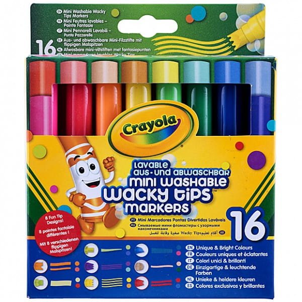 Crayola: zmywalne flamastry szalone kształty 16 szt
