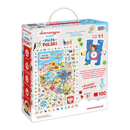 CzuCzu Obserwacyjne puzzle Mapa Polski 5+ 100el 493198