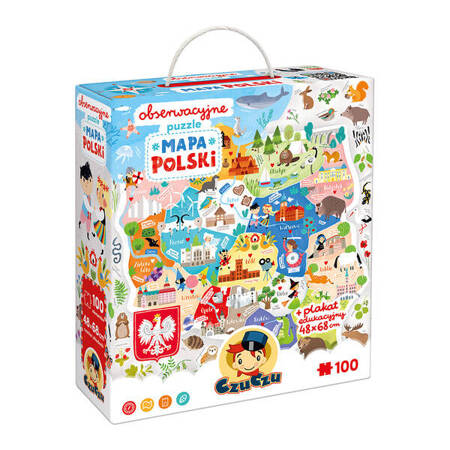 CzuCzu Obserwacyjne puzzle Mapa Polski 5+ 100el 493198