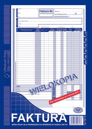 DRUK FAKTURA A4 WIELOKOPIA 100-1E