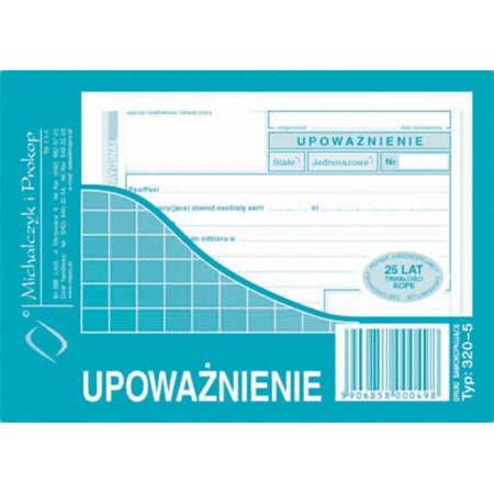 DRUK UPOWAŻNIENIE 320-5 A6 000498