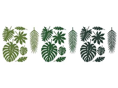 Dekoracje aloha - liście tropikalne, mix (1 op. / 21 szt.)