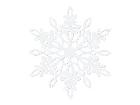 Dekoracje papierowe śnieżynka, biały, 13cm (1 op. / 10 szt.)