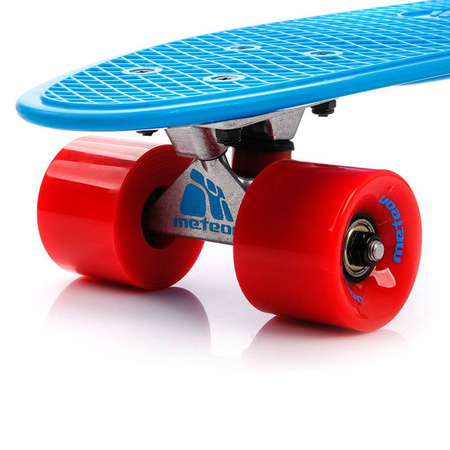 Deskorolka fiszka meteor plastic neon blue/red/silver