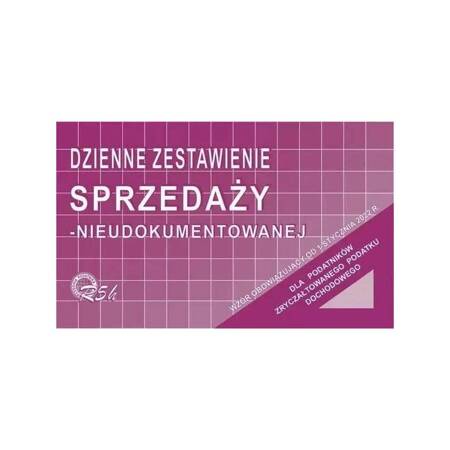 Druk Dzienne zestawienie sprzedaży nieudokumentowanej 1/3 A4 R05-H