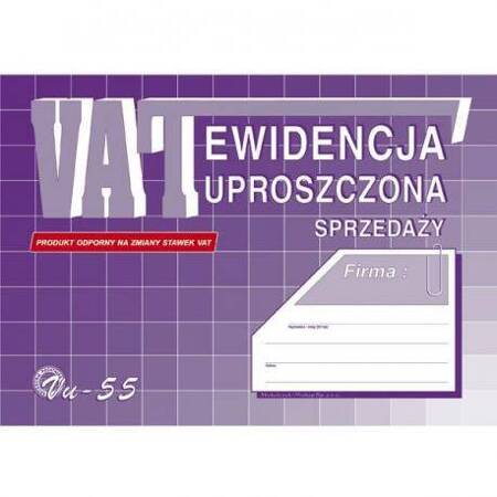 Druk ewidencja vat vu-55 uproszczona 