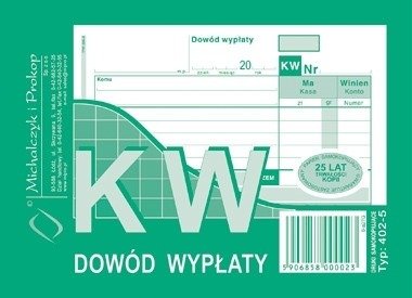 Druk kw dowód wypłaty a6 402-5 