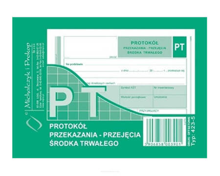 Druk pt protokół przekazania-przejęcia środka trw. 423-5 