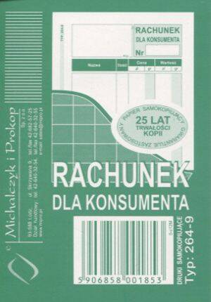 Druk rachunek dla konsumenta a7 264-9