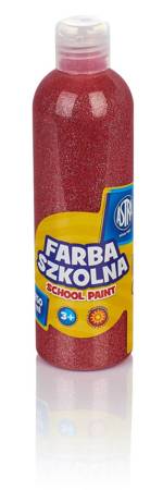 Farba astra 250ml brokatowa czerwona szkolna 108483