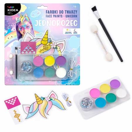 Farbki do twarzy Zestaw unicorn Kidea 085507