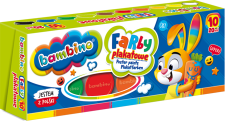 Farby Plakatowe 10kol 20ml Bambino 005008