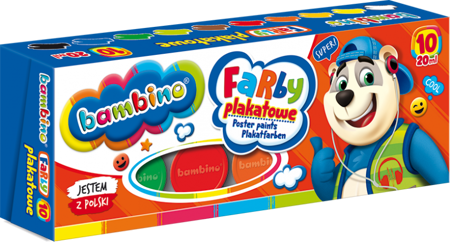 Farby Plakatowe 10kol 20ml Bambino 005008