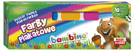 Farby Plakatowe 10kol 20ml Bambino 005008