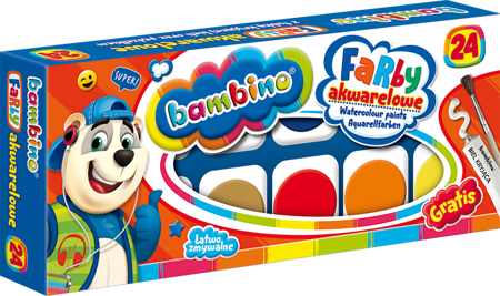 Farby akwarelowe 24kol bambino mini zoo duże 628658