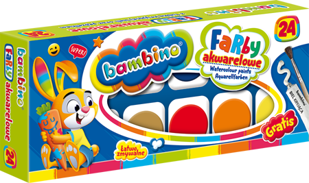 Farby akwarelowe 24kol bambino mini zoo duże 628658