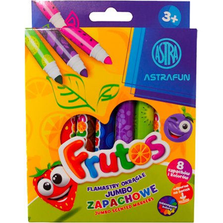 Flamastry okrągłe zapachowe jumbo ASTRAFUN FRUTOS 8kol 211886