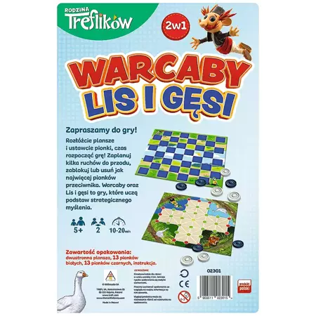 Gra Trefl Warcaby/Lis i Gęsi Rodzina Treflików 023015