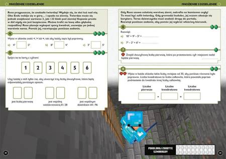 HarperKids Książeczka Minecraft Matematyka mega zadania 12+ 671547