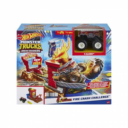 Hot Wheels HNB87/HNB90 Zestaw Monster Trucks Arena Smashers 5 Alarm Ognista demolka 136537