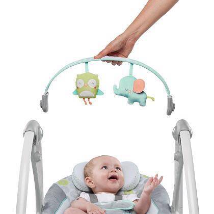 INGENUITY Huśtawka z dźwiękiem Swing 'n Go Hugs & Hoots 0m+ do 9kg 102477