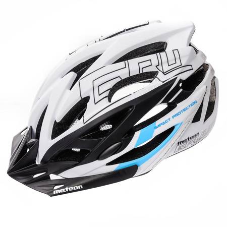 Kask rowerowy meteor gruver m 55-58cm white/black/blue 040076