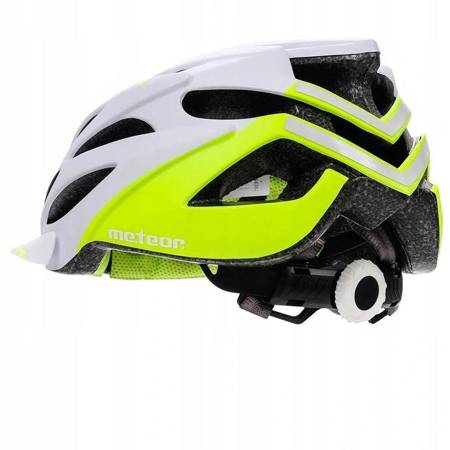 Kask rowerowy meteor marven l 58-61cm white/neon green 