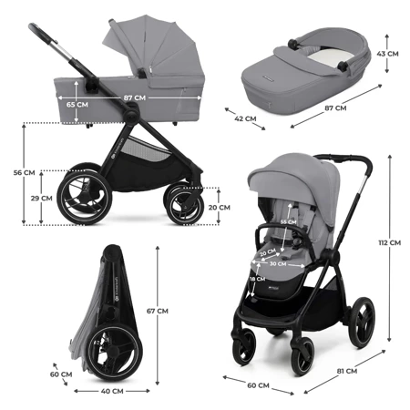 Kinderkraft  Nea 2 Platinium Grey 2w1 Wózek wielofunkcyjny 926015