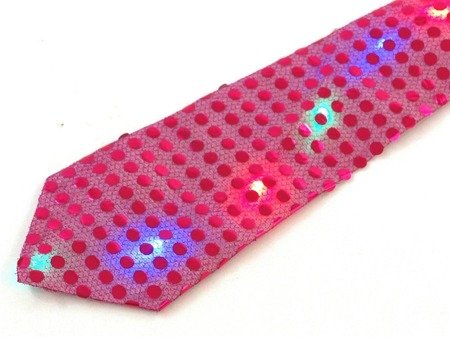 Krawat z cekinami na gumkę światło 451285