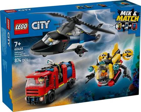 Lego 60462 City Zestaw z helikopterem wozem strażackim i łodzią podwodną 812625