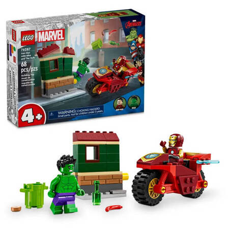 Lego 76287 Super Heroes Iron Man z motocyklem i Hulk 