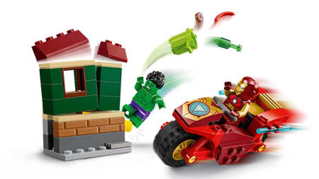 Lego 76287 Super Heroes Iron Man z motocyklem i Hulk 