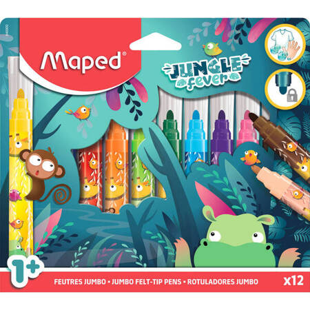 Maped Flamastry Jumbo Jungle Fever 12kol pudełko 469001