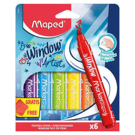 Maped Flamastry do szyb Window Marker Peps 6kol 448228