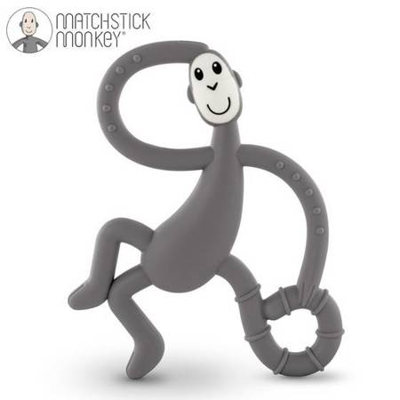 Matchstick monkey dancing grey terapeutyczny gryzak masujący ze szczoteczką