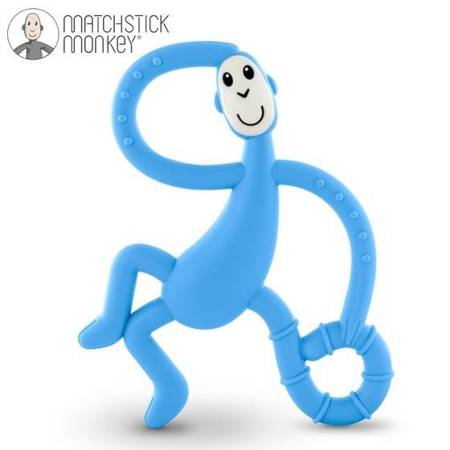 Matchstick monkey dancing light blue terapeutyczny gryzak masujący ze szczoteczka