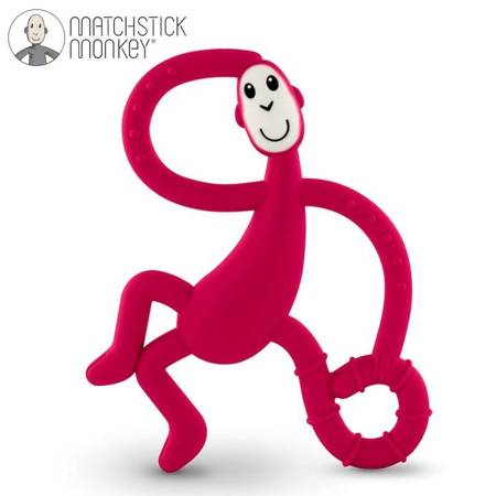 Matchstick monkey dancing red terapeutyczny gryzak masujący ze szczoteczka