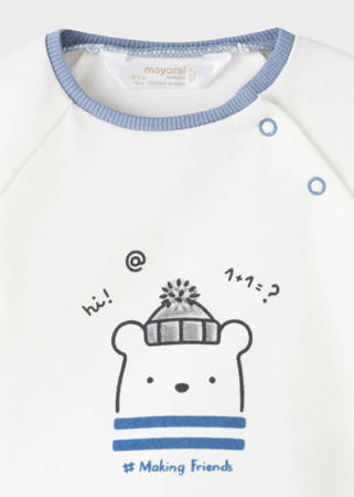 Mayoral Dzianinowy dres z koszulką ECOFRIENDS dla chłopca rozm. 2-4 m 65 kolor 43 baby blue
