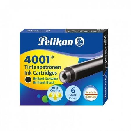 NABOJE DO PIÓR PELIKAN KRÓTKIE CZARNE TP/6 301215