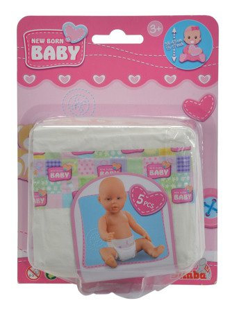 New born baby pieluszki dla lalki 5szt 