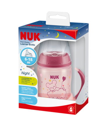 Nuk FC PP Butelka150 ml z uchwytami świecącymi w ciemności Night ustnik silikonowy 3742639