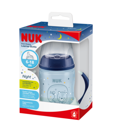 Nuk FC PP Butelka150 ml z uchwytami świecącymi w ciemności Night ustnik silikonowy 3742639